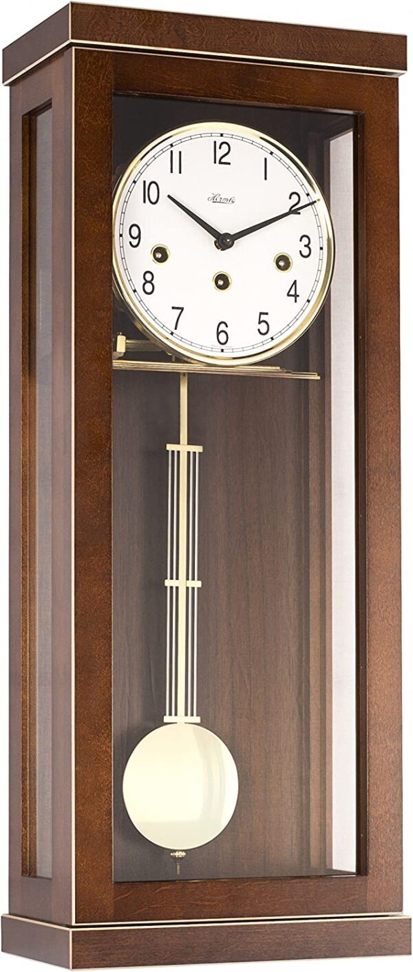 Hermle Wall Clock, Wood, Walnut, 57cm x 22,5cm x 13 cm - Image 2